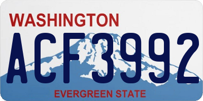 WA license plate ACF3992