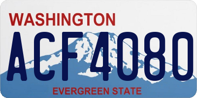WA license plate ACF4080