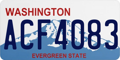 WA license plate ACF4083