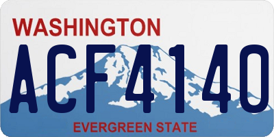 WA license plate ACF4140