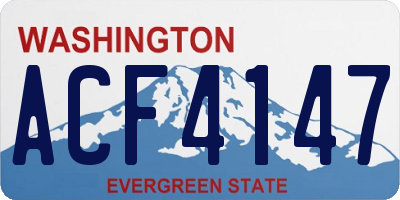 WA license plate ACF4147