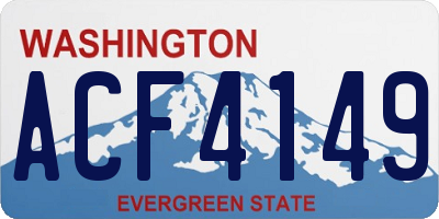 WA license plate ACF4149