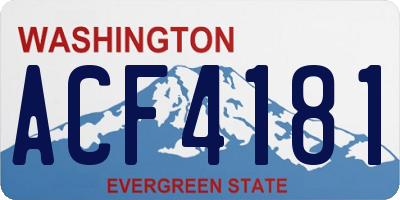 WA license plate ACF4181