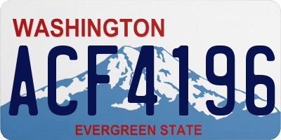 WA license plate ACF4196