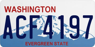 WA license plate ACF4197