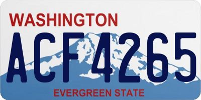 WA license plate ACF4265