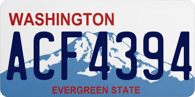 WA license plate ACF4394