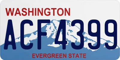 WA license plate ACF4399