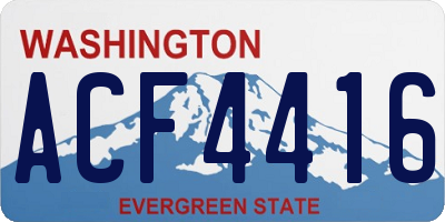 WA license plate ACF4416