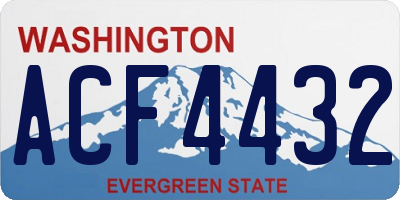 WA license plate ACF4432