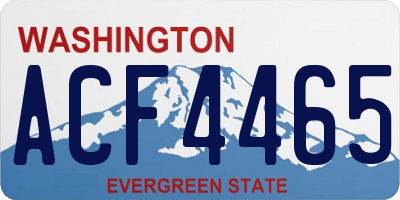 WA license plate ACF4465