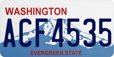 WA license plate ACF4535