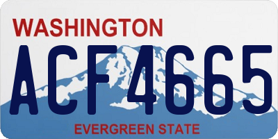 WA license plate ACF4665