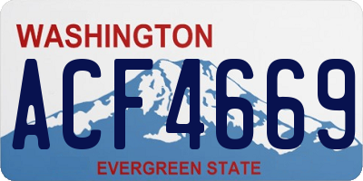 WA license plate ACF4669