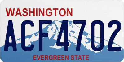WA license plate ACF4702