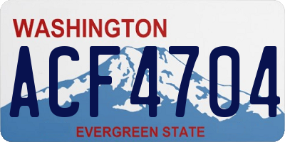 WA license plate ACF4704