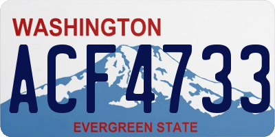 WA license plate ACF4733