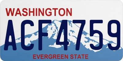 WA license plate ACF4759