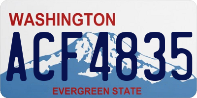 WA license plate ACF4835