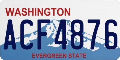 WA license plate ACF4876