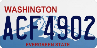 WA license plate ACF4902
