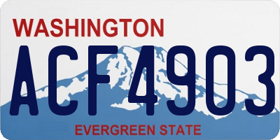 WA license plate ACF4903