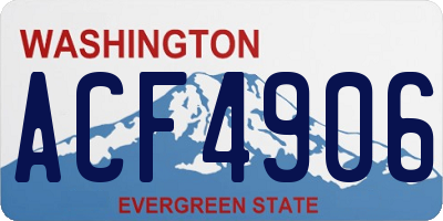 WA license plate ACF4906