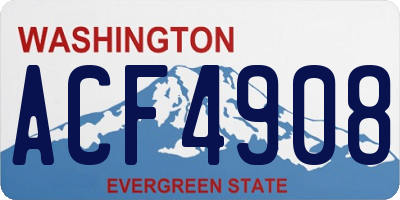 WA license plate ACF4908