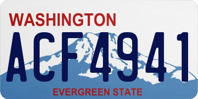 WA license plate ACF4941