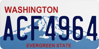 WA license plate ACF4964