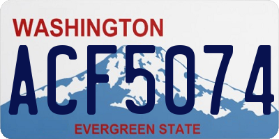 WA license plate ACF5074