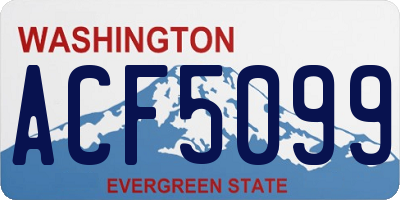 WA license plate ACF5099