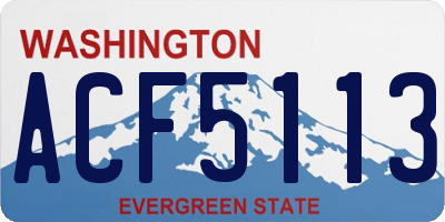 WA license plate ACF5113