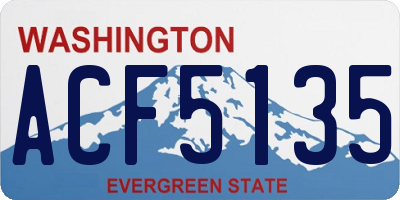 WA license plate ACF5135