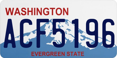 WA license plate ACF5196
