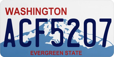 WA license plate ACF5207