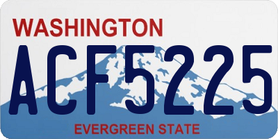 WA license plate ACF5225