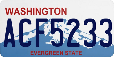 WA license plate ACF5233