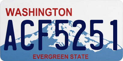 WA license plate ACF5251