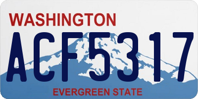 WA license plate ACF5317