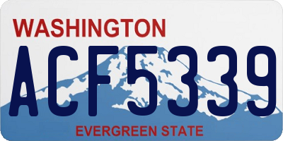 WA license plate ACF5339