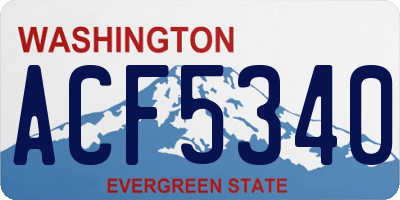 WA license plate ACF5340