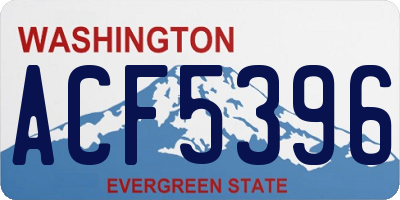 WA license plate ACF5396