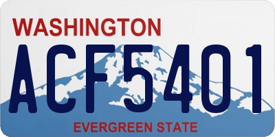 WA license plate ACF5401