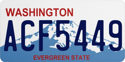 WA license plate ACF5449