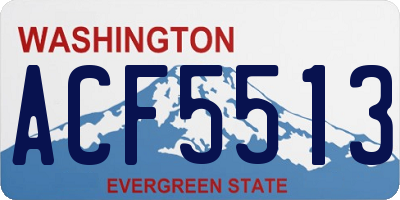 WA license plate ACF5513