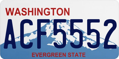 WA license plate ACF5552