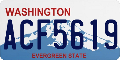 WA license plate ACF5619
