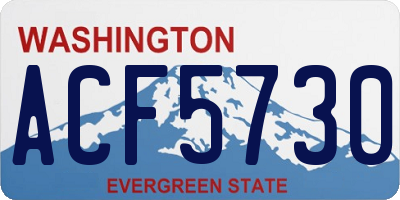 WA license plate ACF5730