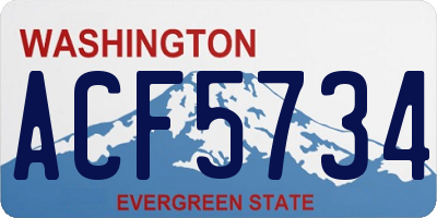WA license plate ACF5734
